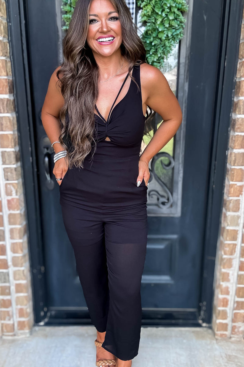 New Scenery Black Sleeveless Jumpsuit
