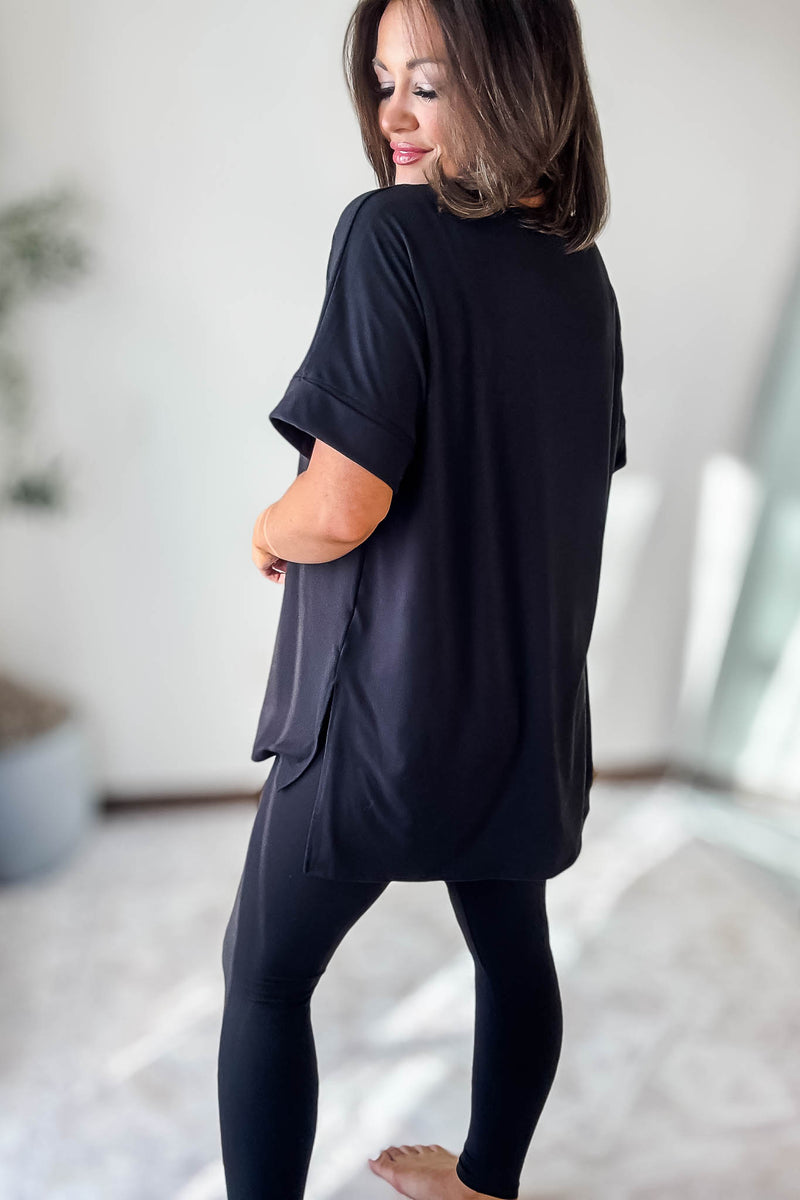 Beautiful Dreamer Black Top And Legging Set