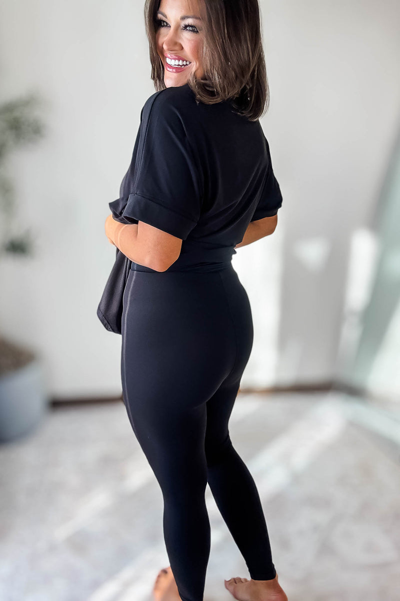 Beautiful Dreamer Black Top And Legging Set