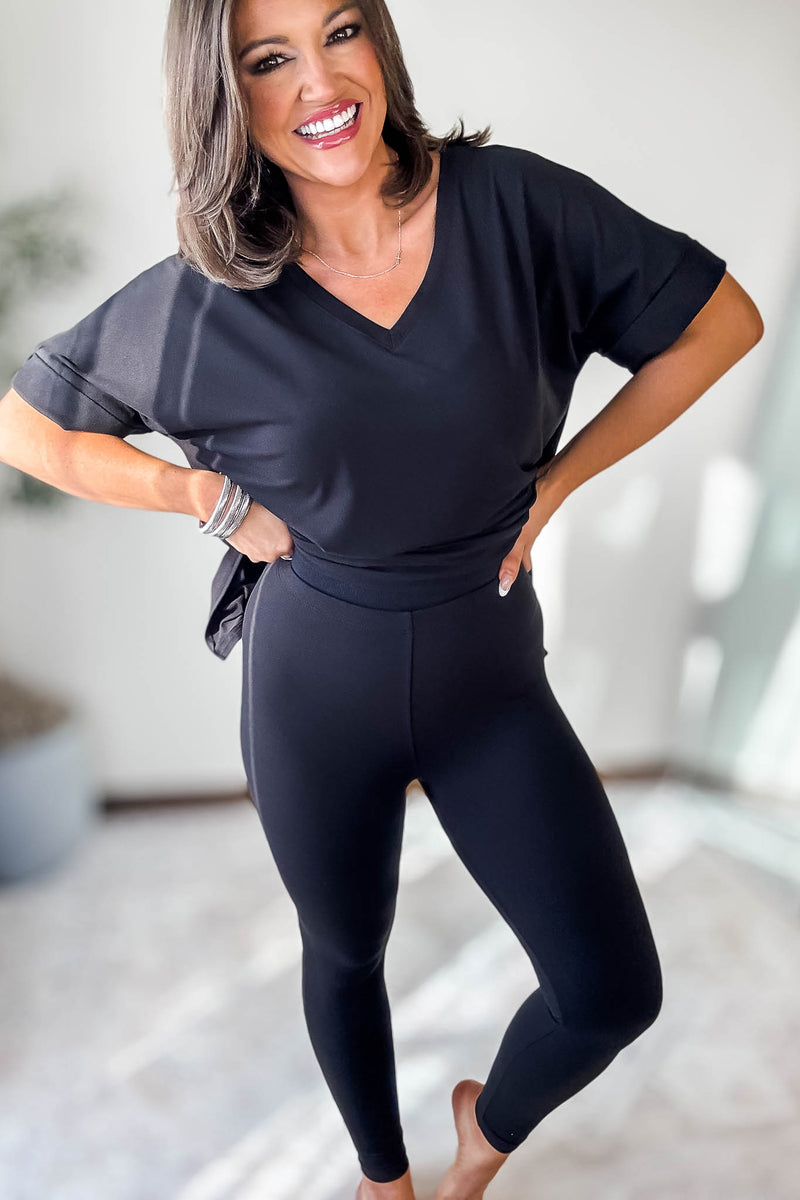Beautiful Dreamer Black Top And Legging Set
