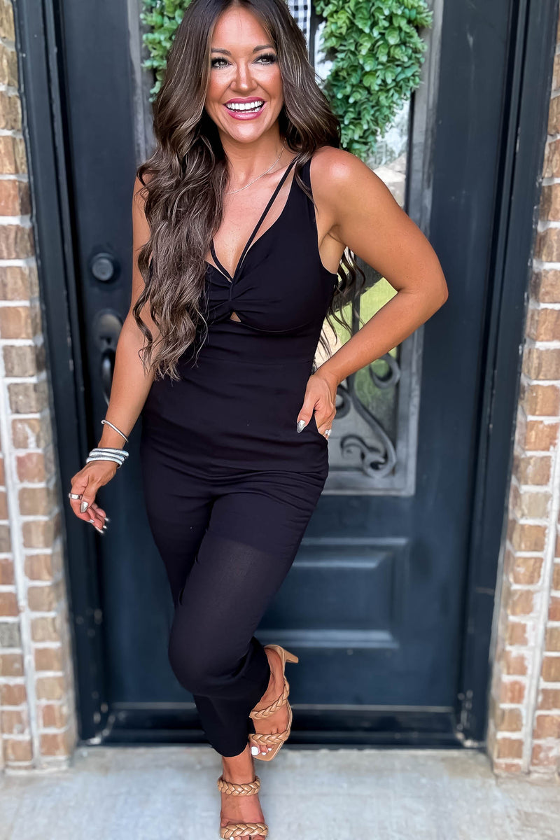 New Scenery Black Sleeveless Jumpsuit