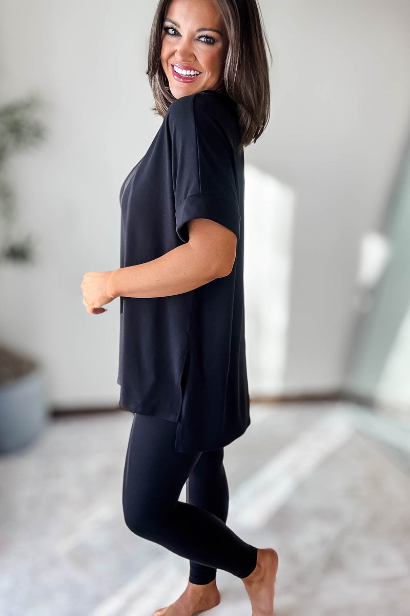 Beautiful Dreamer Black Top And Legging Set