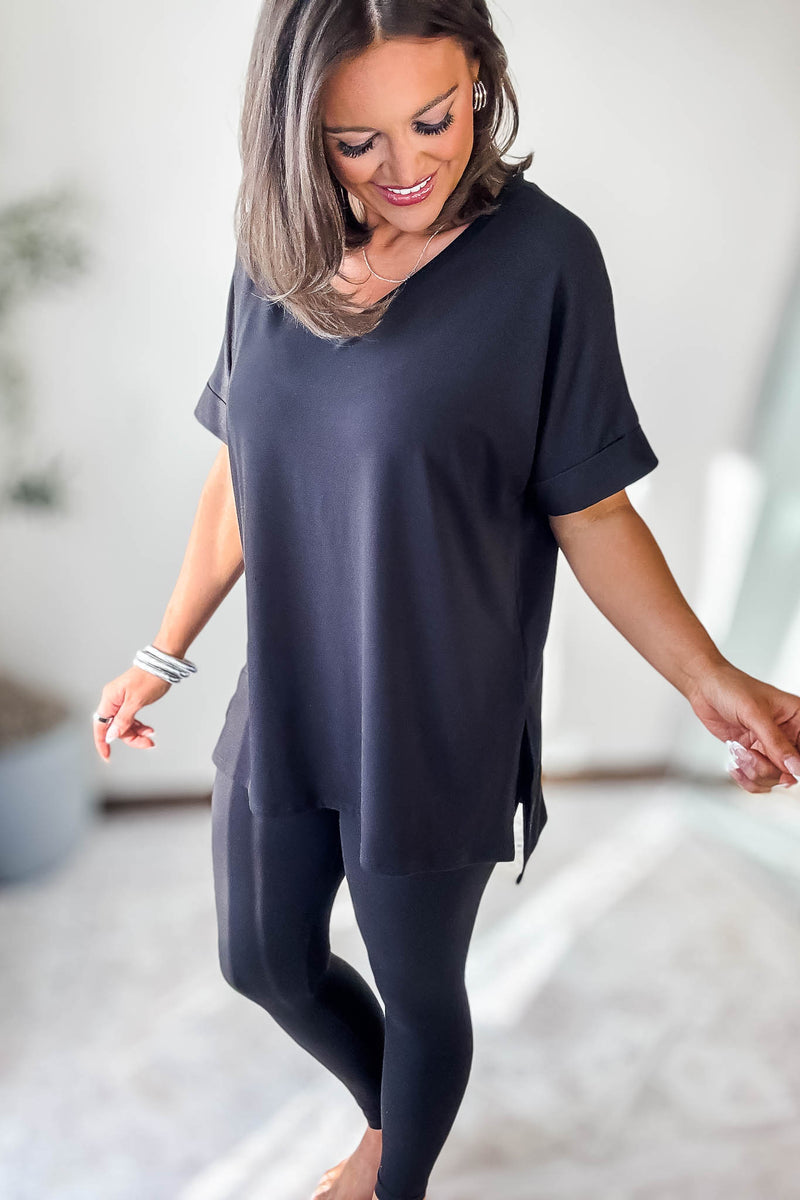 Beautiful Dreamer Black Top And Legging Set