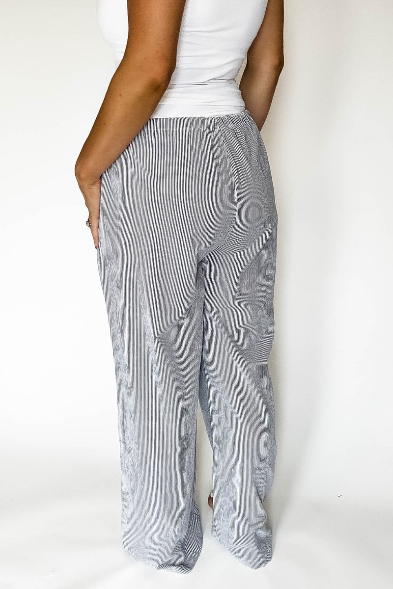 Pinstripe Black Pocket Boxer Pants