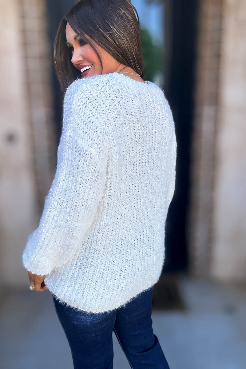 Brushed Ivory Round Neck Sweater