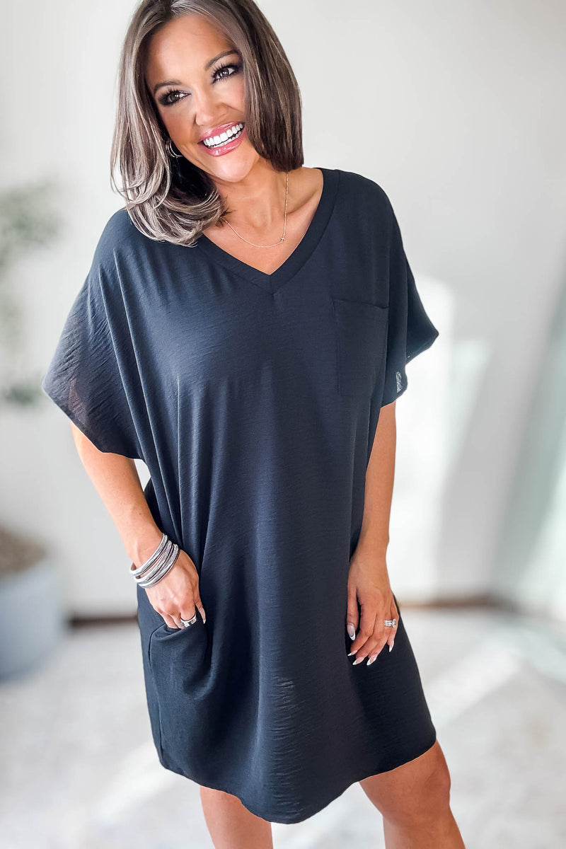 Influencer Black Airflow Dress