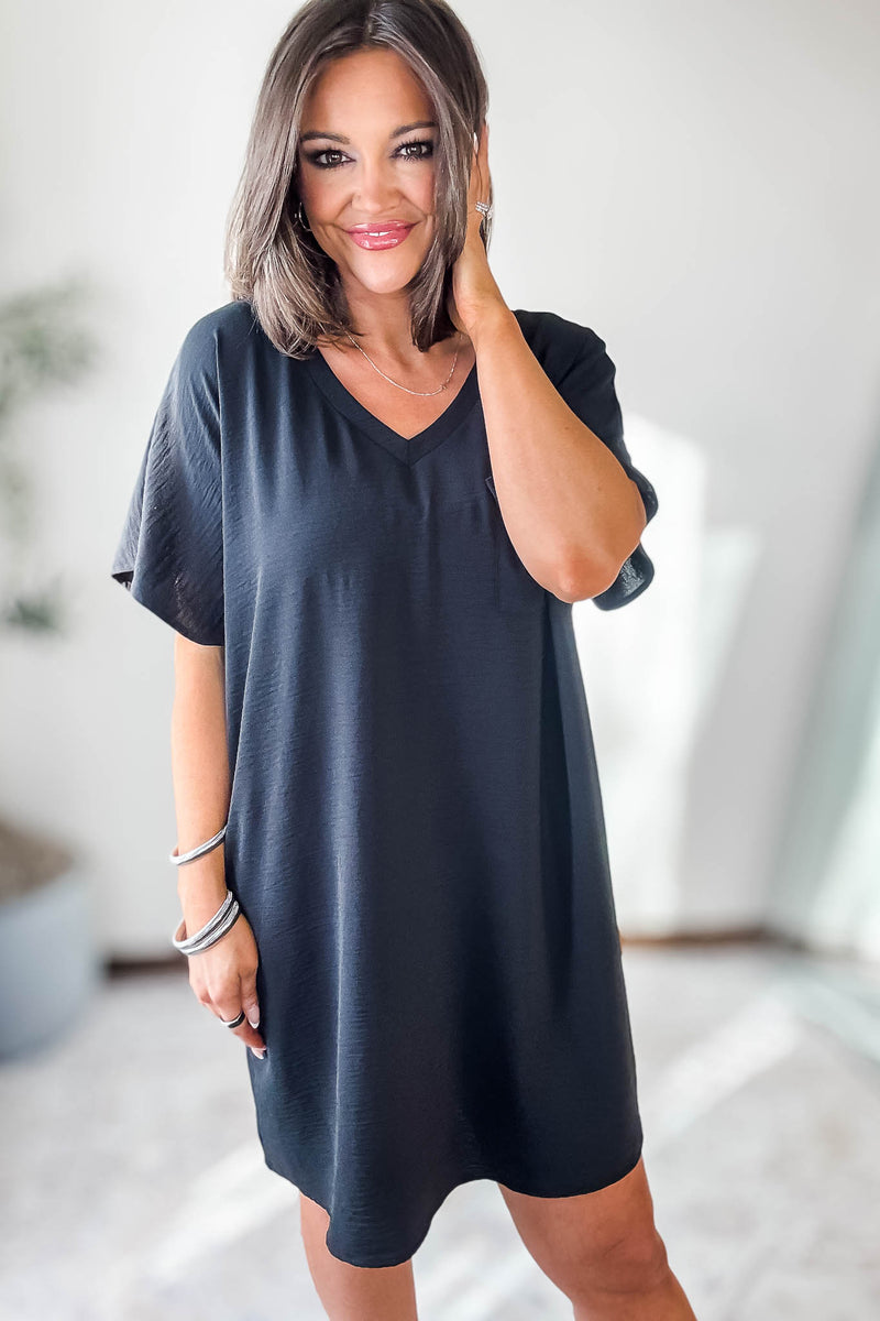 Influencer Black Airflow Dress