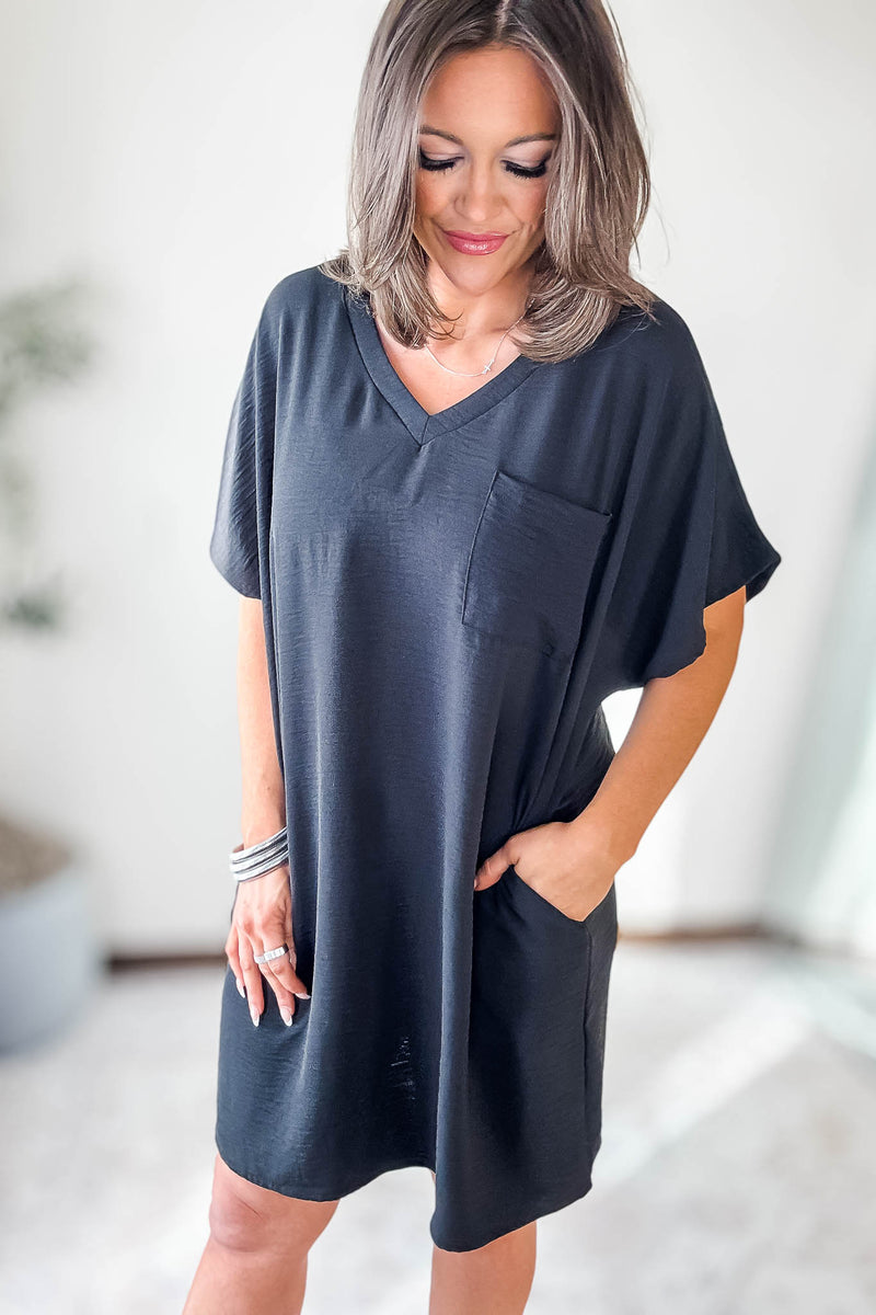 Influencer Black Airflow Dress