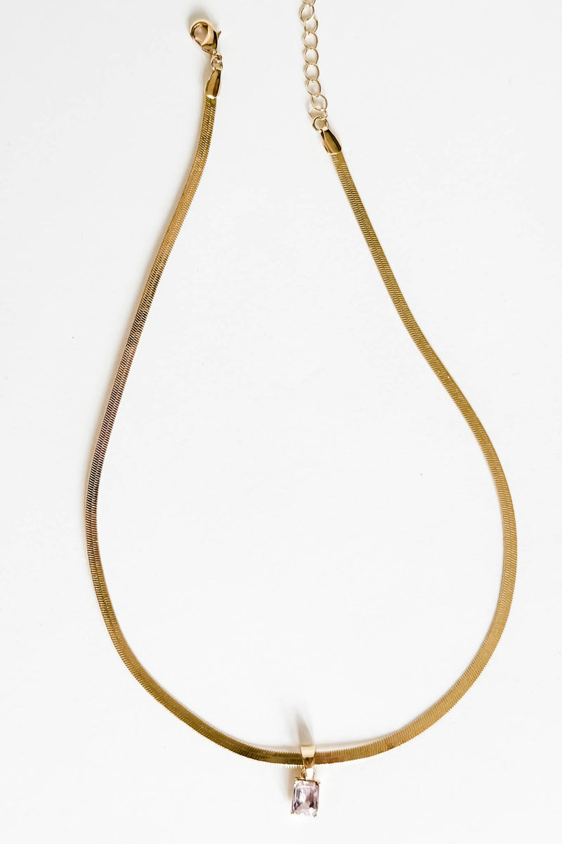 18k Gold Blush Non-tarnishSnake Chain Necklace