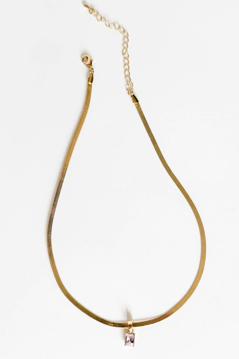 18k Gold Blush Non-tarnishSnake Chain Necklace