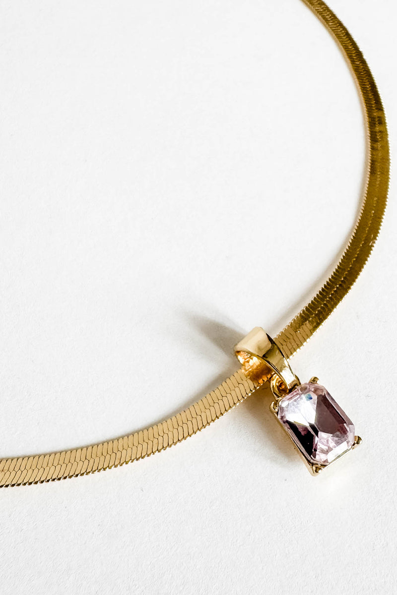 18k Gold Blush Non-tarnishSnake Chain Necklace