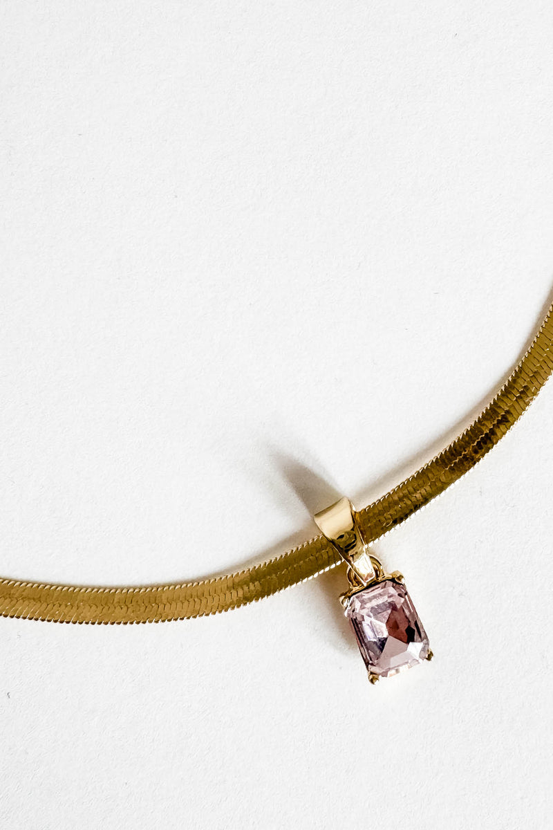 18k Gold Blush Non-tarnishSnake Chain Necklace