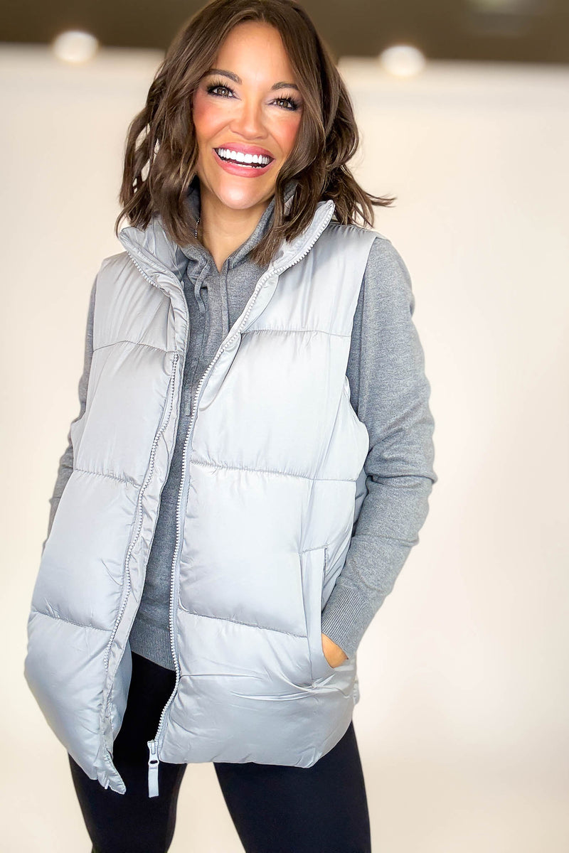 PINK FRIDAY DEAL Gray Over Size Padding Winter Vest