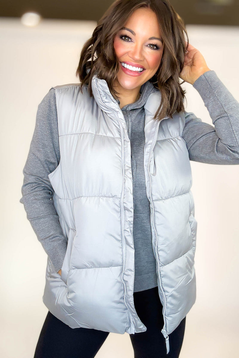 PINK FRIDAY DEAL Gray Over Size Padding Winter Vest