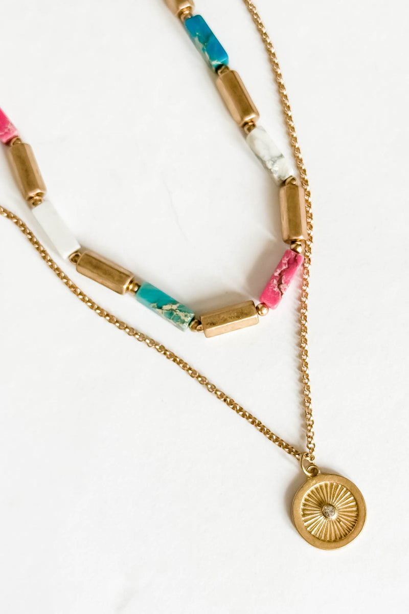 Double Layer and Pendant Necklace Set