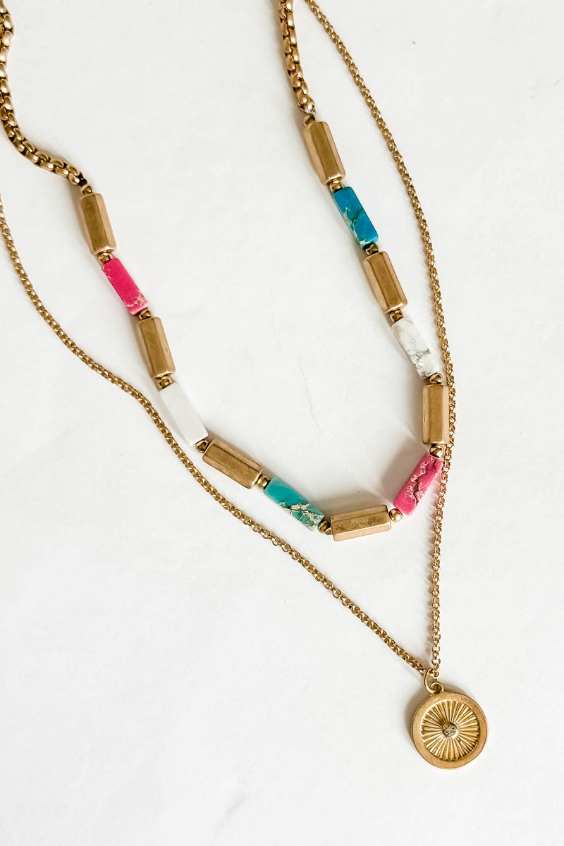 Double Layer and Pendant Necklace Set