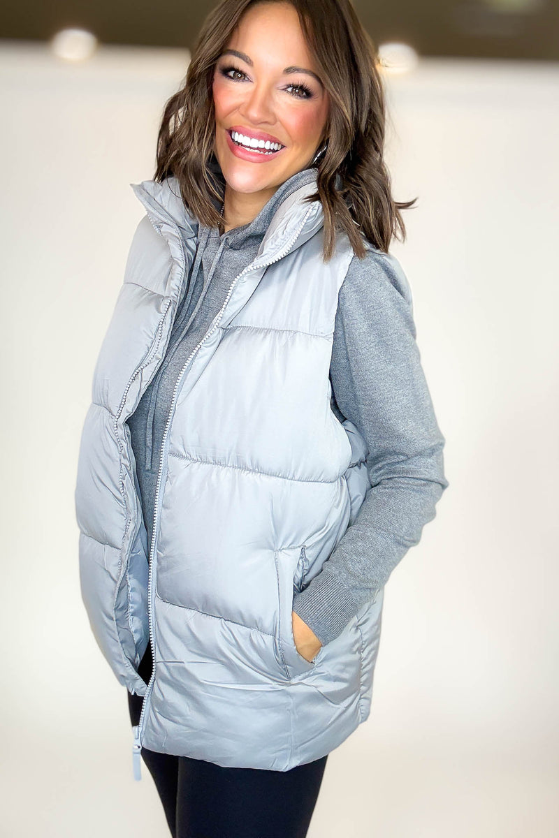 PINK FRIDAY DEAL Gray Over Size Padding Winter Vest