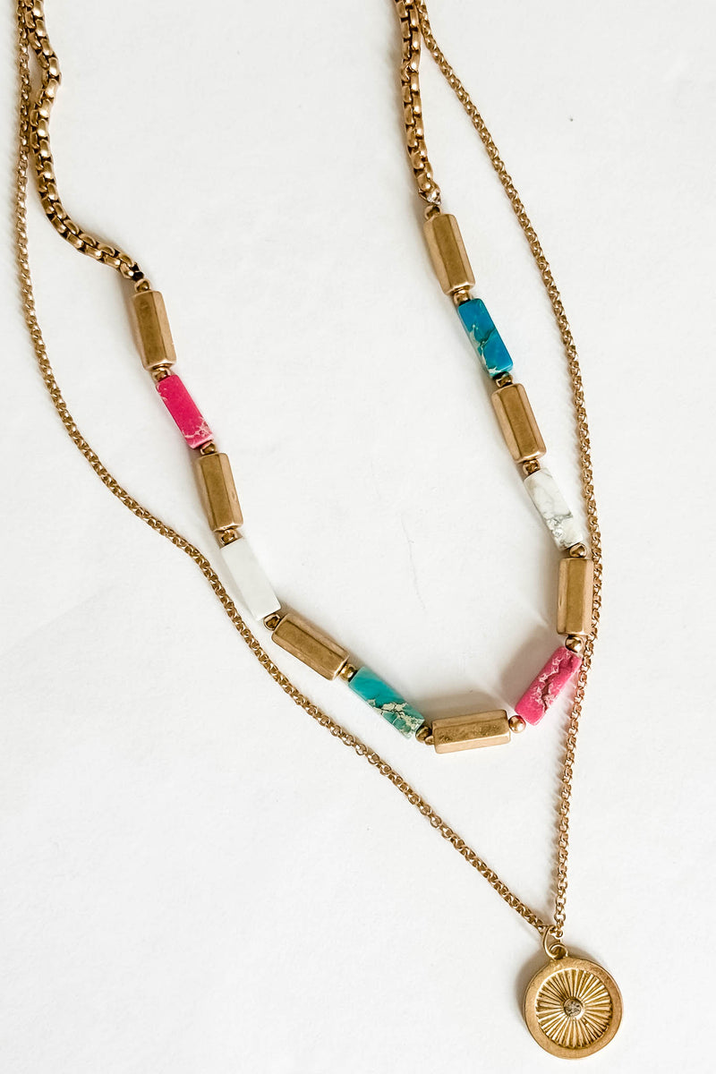 Double Layer and Pendant Necklace Set