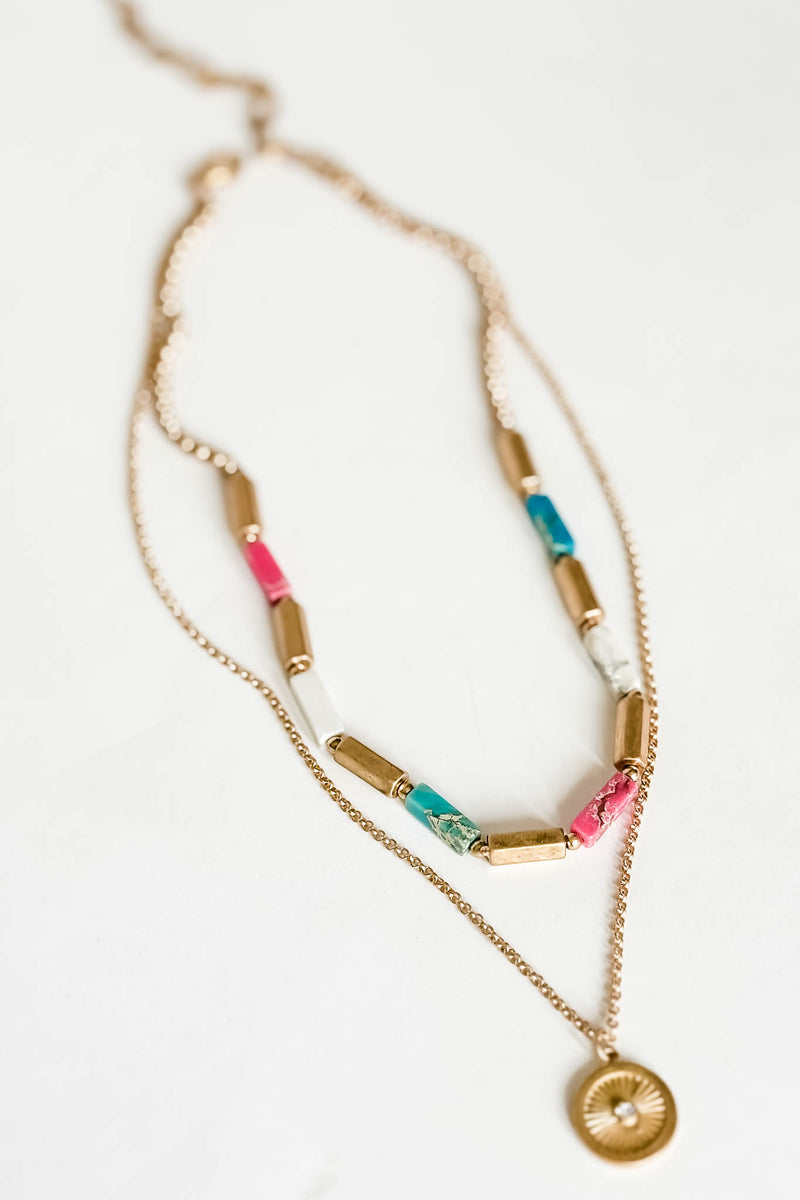 Double Layer and Pendant Necklace Set