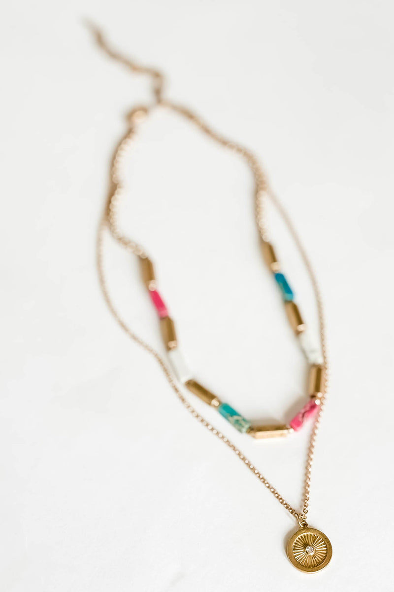 Double Layer and Pendant Necklace Set