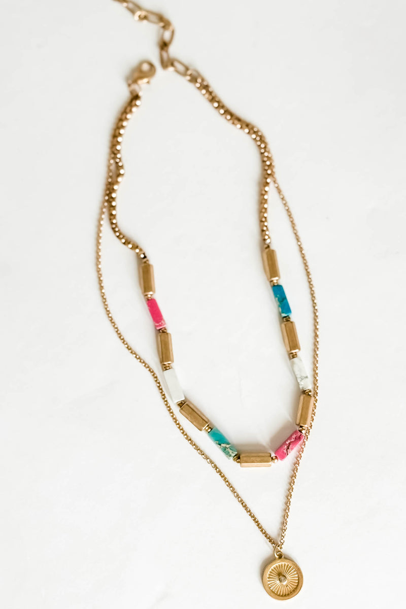 Double Layer and Pendant Necklace Set