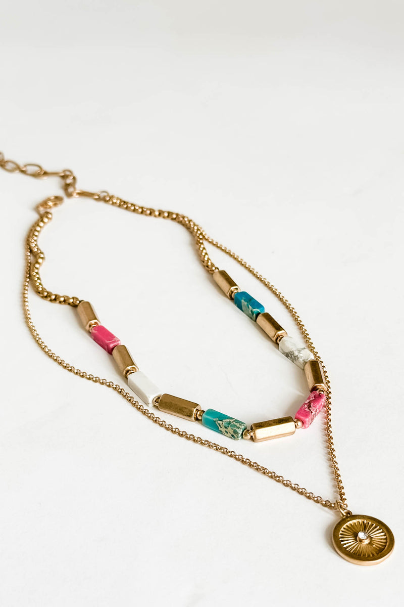Double Layer and Pendant Necklace Set