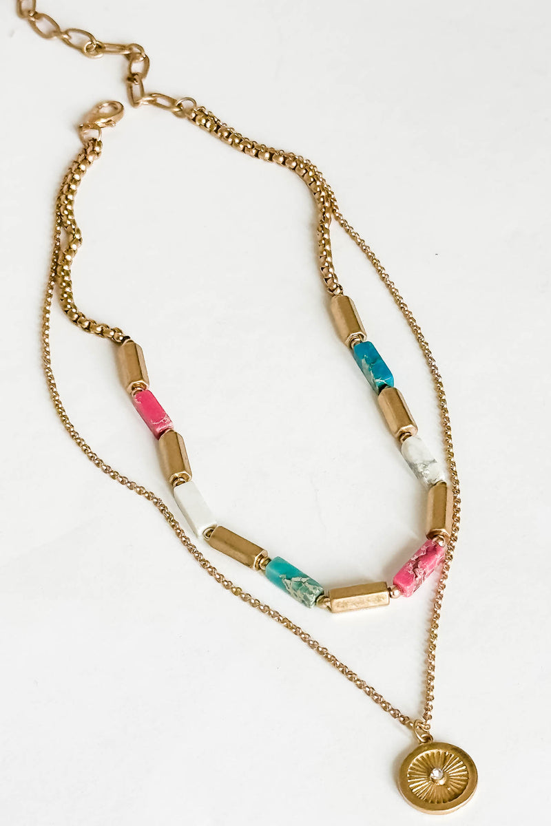 Double Layer and Pendant Necklace Set