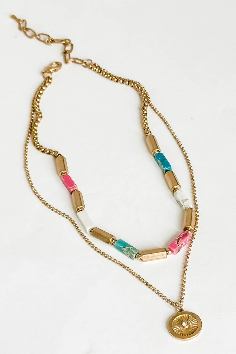 Double Layer and Pendant Necklace Set