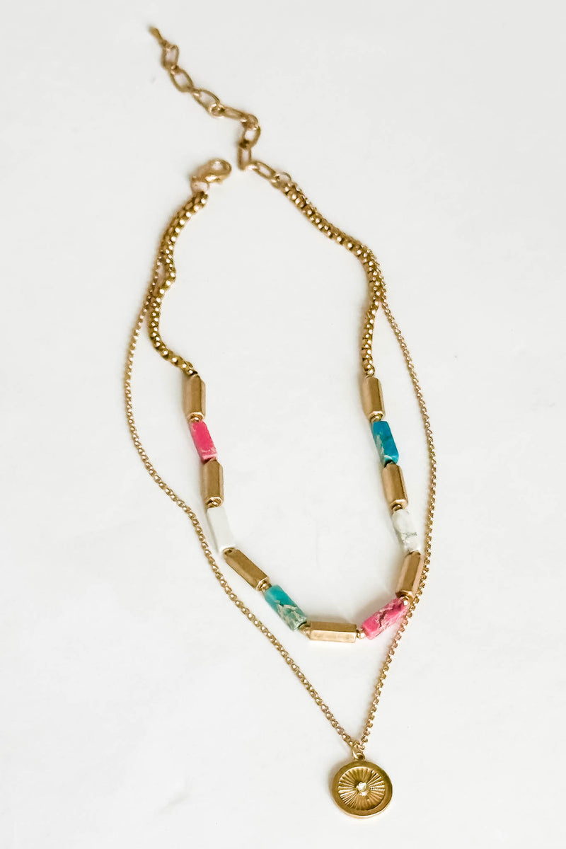 Double Layer and Pendant Necklace Set
