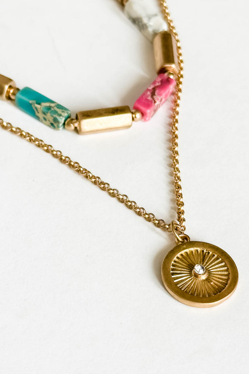 Double Layer and Pendant Necklace Set