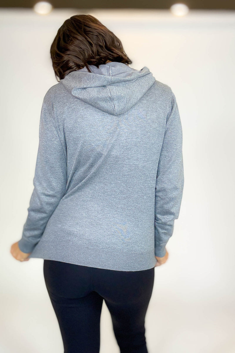PINK FRIDAY Heather Grey Women's Sweater Hoodie With Front Pocket