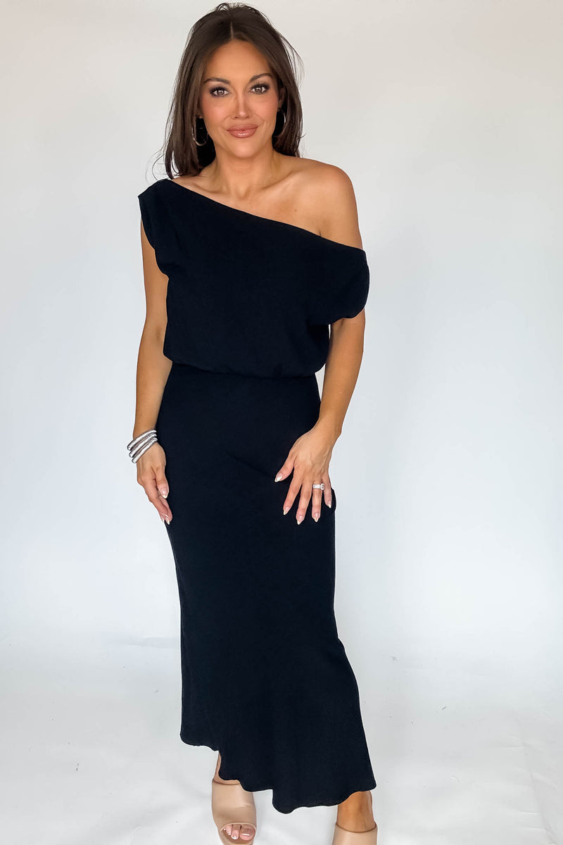 Black Sienna One-Shoulder Maxi Dress