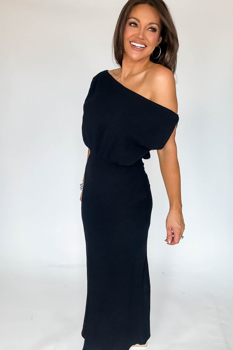 Black Sienna One-Shoulder Maxi Dress