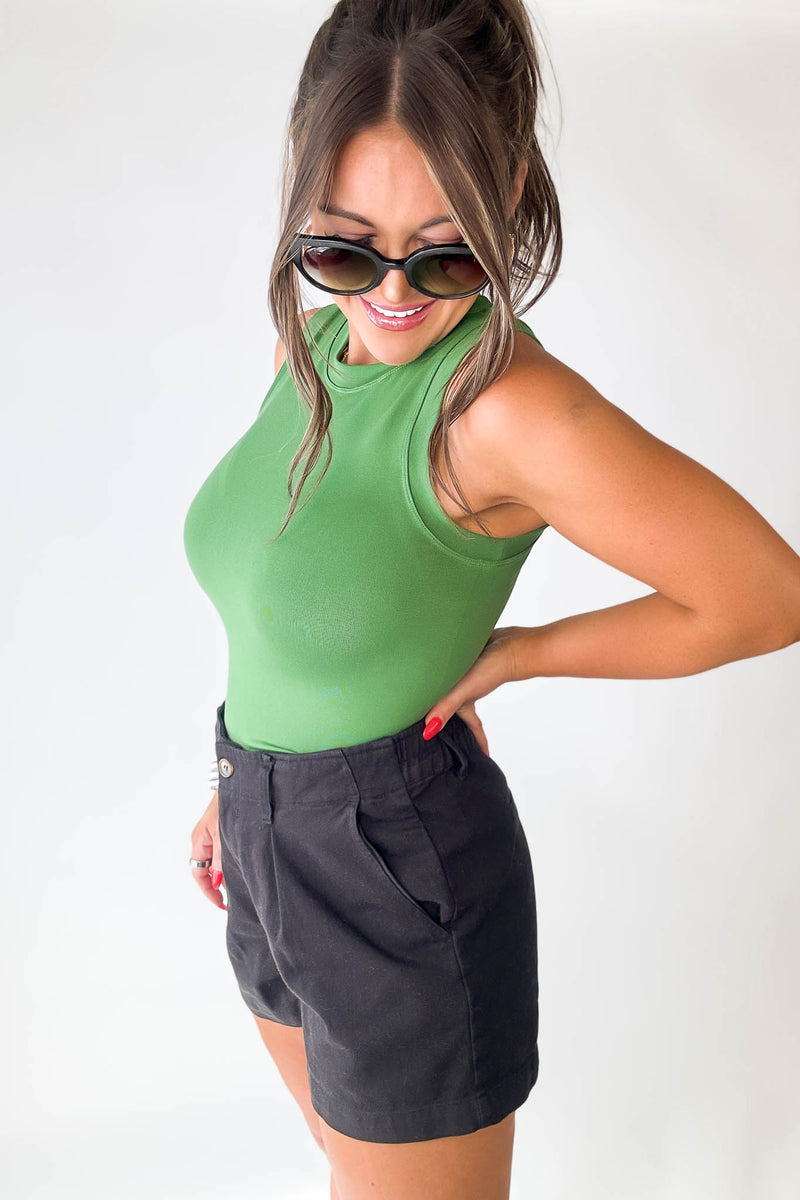 Effortless Attitude Black High Waist Denim Shorts