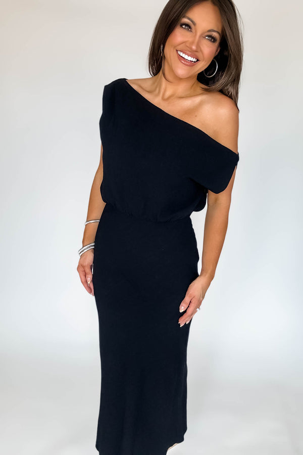 Black Sienna One-Shoulder Maxi Dress