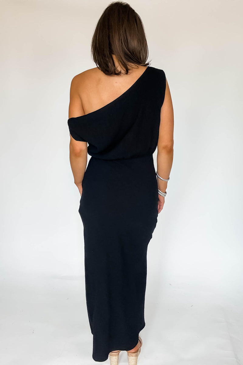 Black Sienna One-Shoulder Maxi Dress