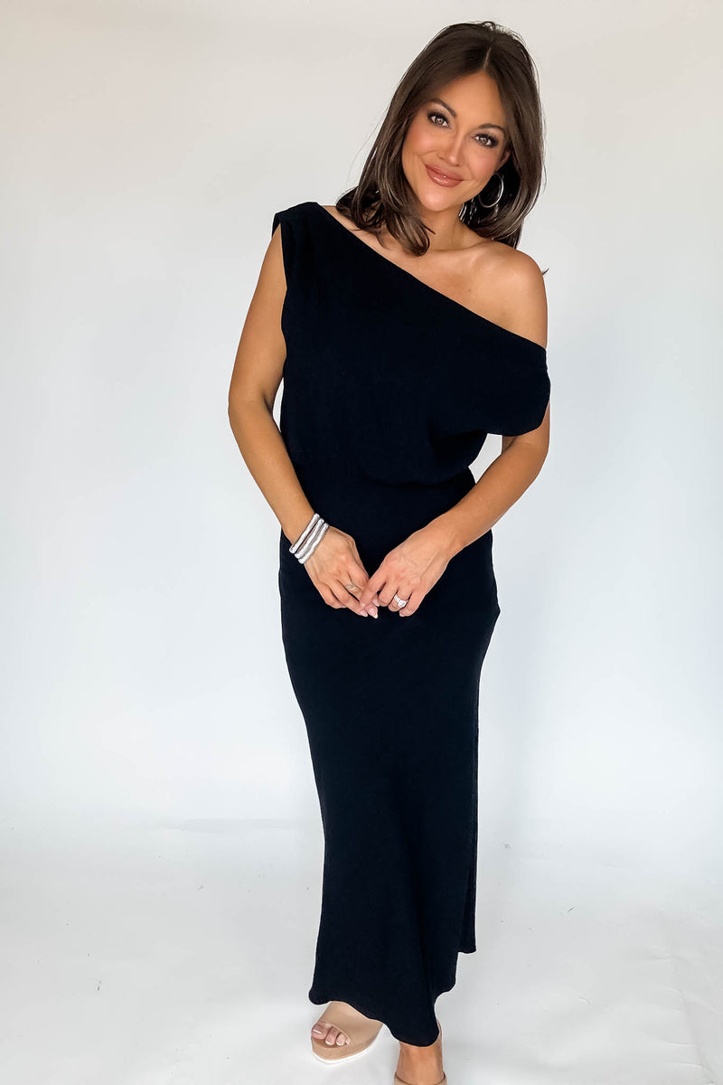 Black Sienna One-Shoulder Maxi Dress