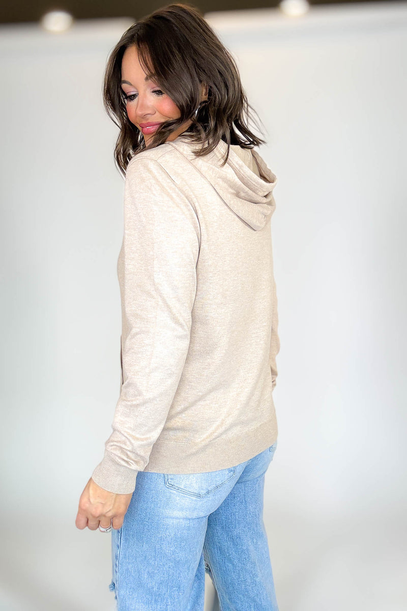 PINK FRIDAY Khaki Women's Sweater Hoodie With Front Pocket