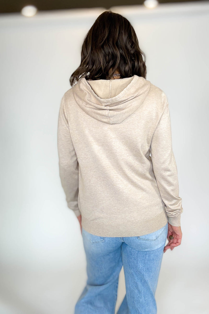 PINK FRIDAY Khaki Women's Sweater Hoodie With Front Pocket