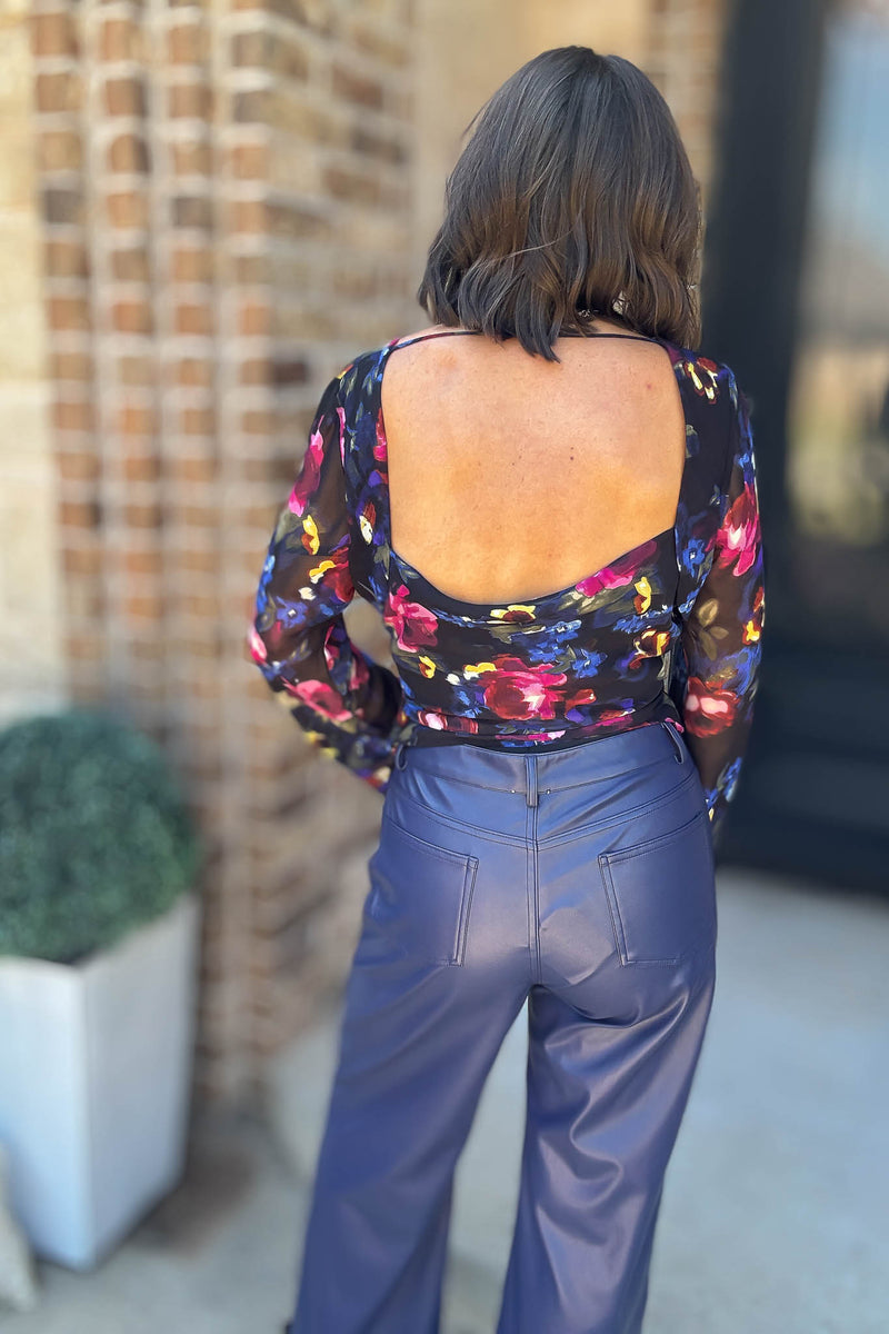 Le Lis Long Sleeve Cowl Neck Floral Printed Top