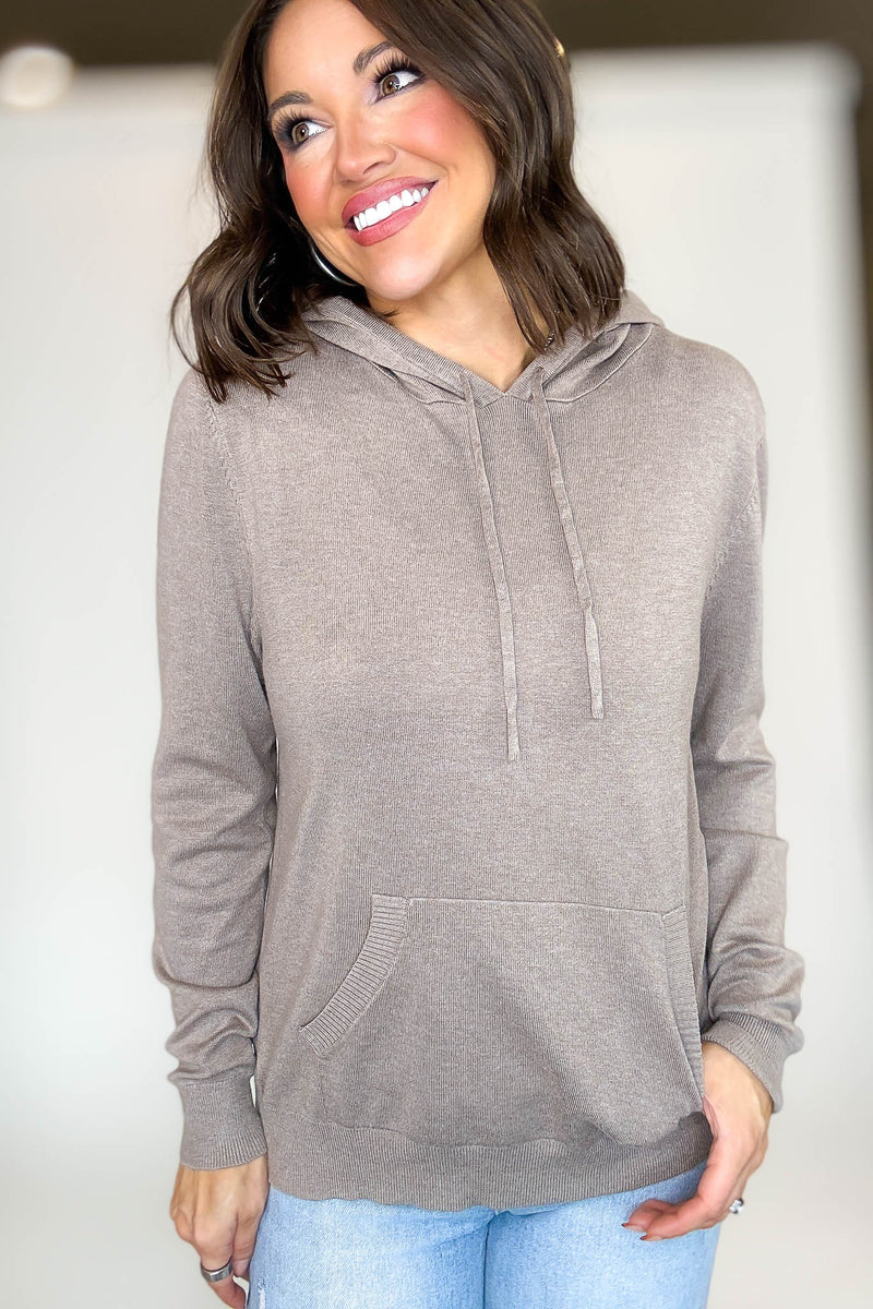 PINK FRIDAY Camel Women's Sweater Hoodie With Front Pocket