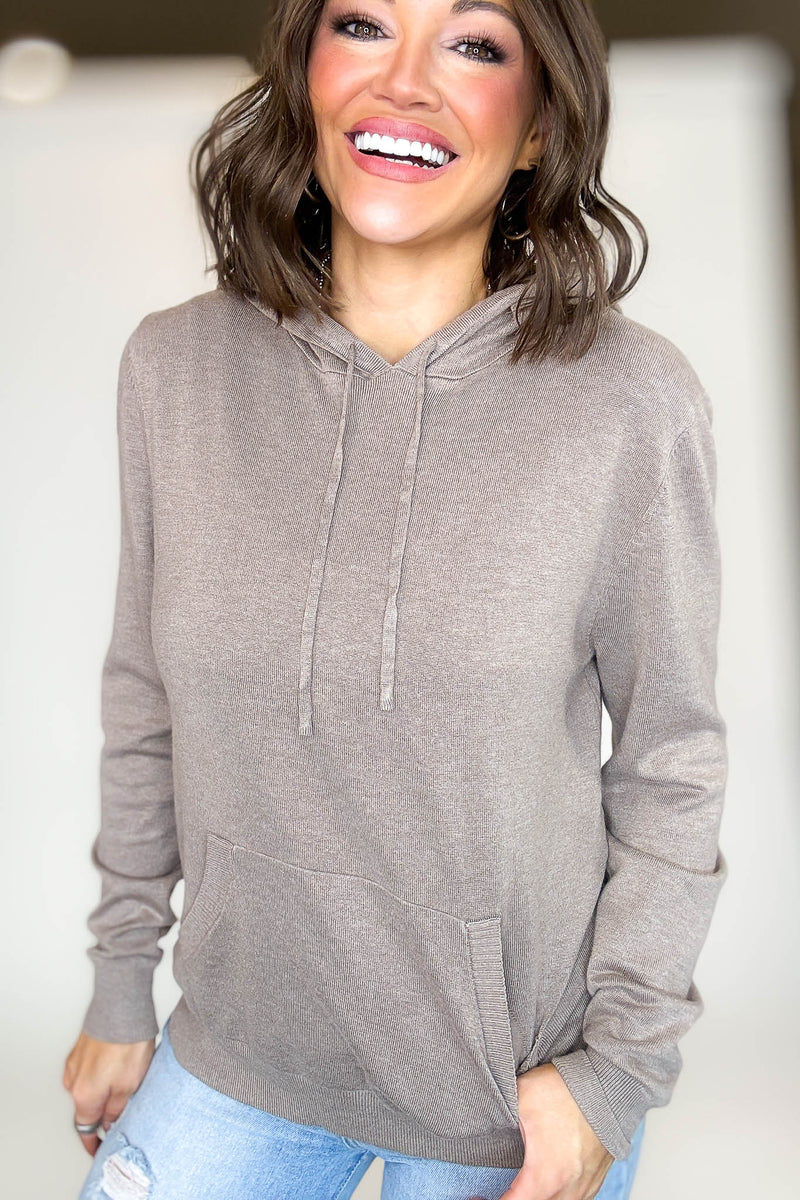 PINK FRIDAY Camel Women's Sweater Hoodie With Front Pocket