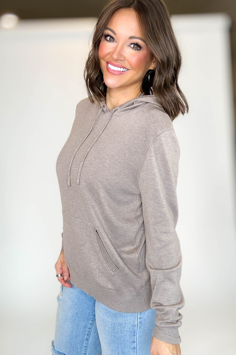 PINK FRIDAY Camel Women's Sweater Hoodie With Front Pocket