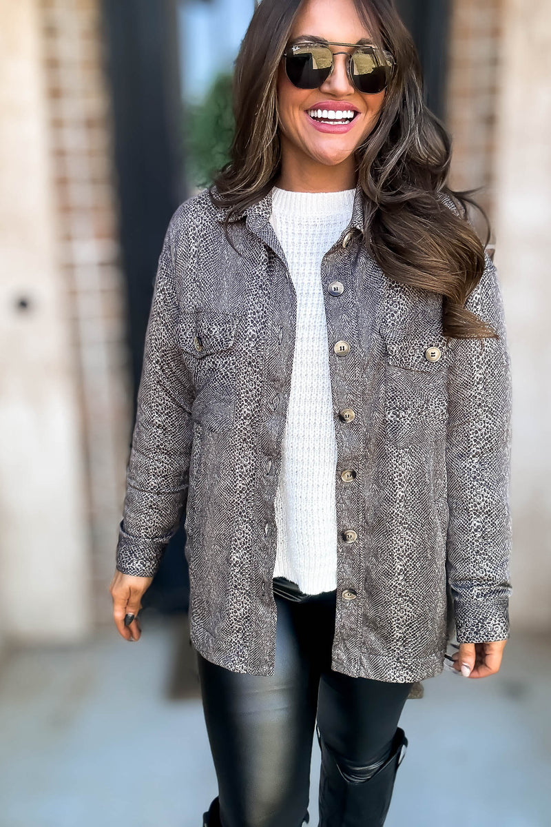 Snake Print Oversized Jacket