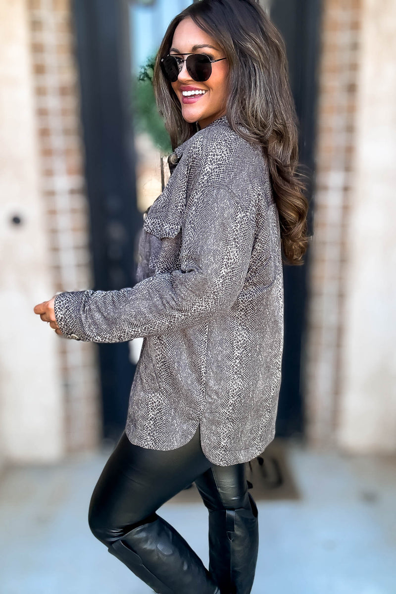 Snake Print Oversized Jacket