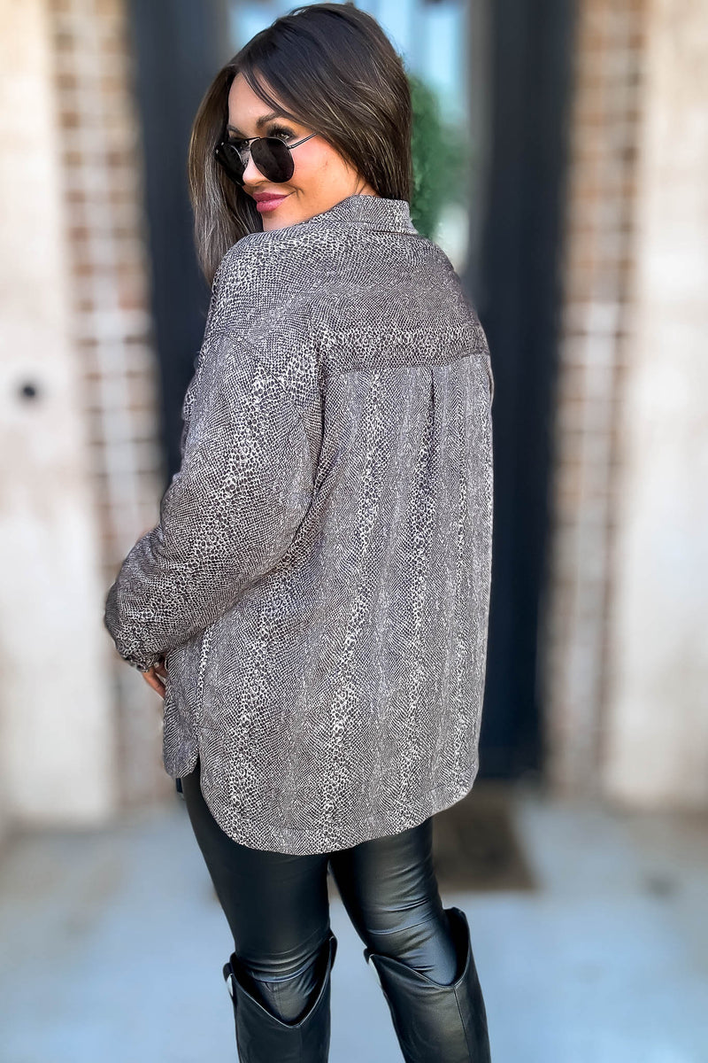 Snake Print Oversized Jacket
