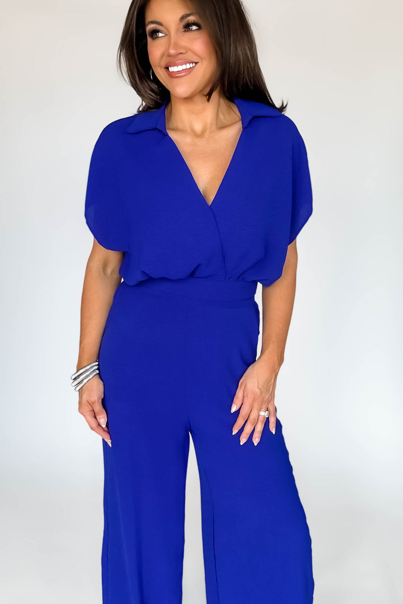 Royal Blue Effortless Surplice Wrap Top