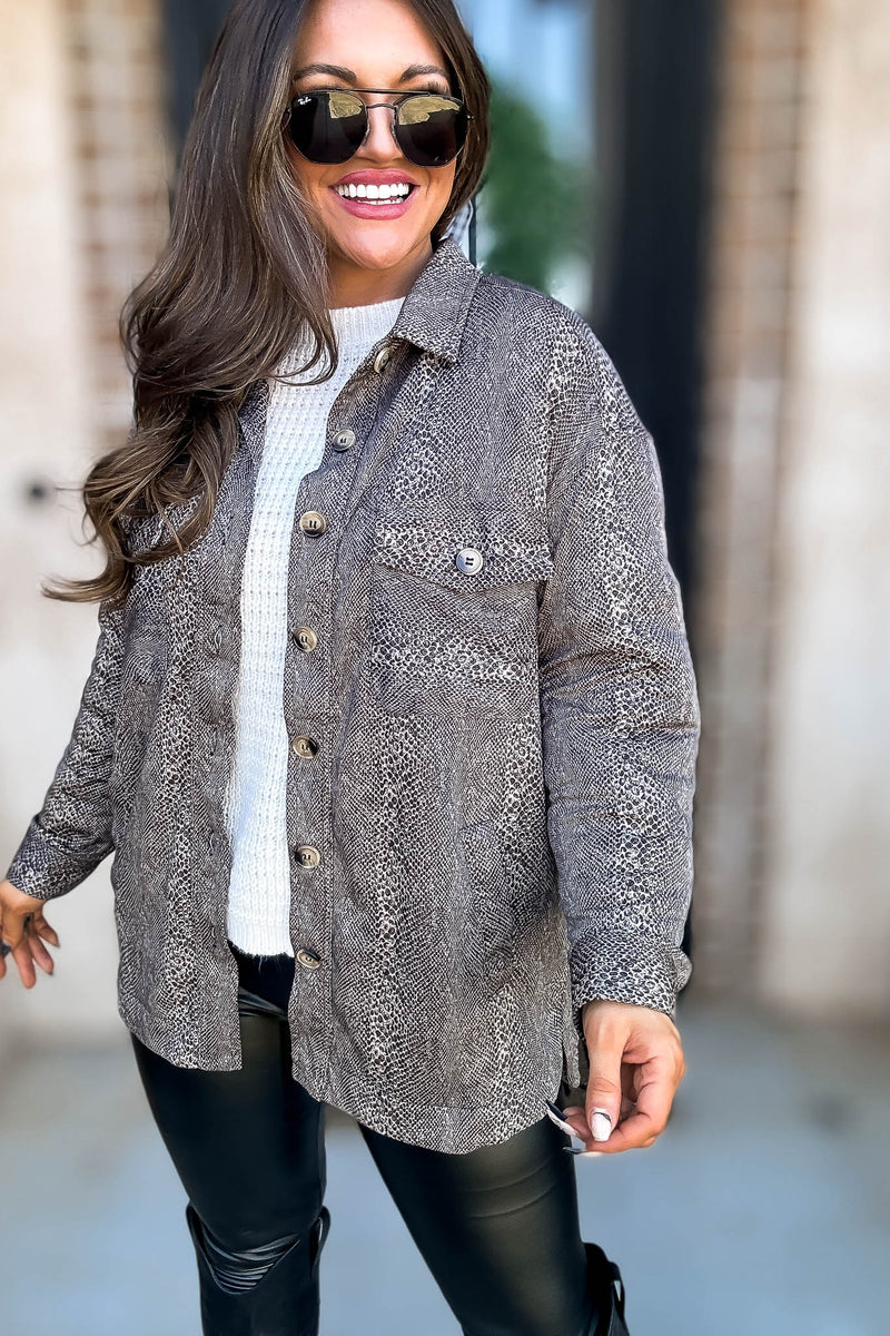 Snake Print Oversized Jacket
