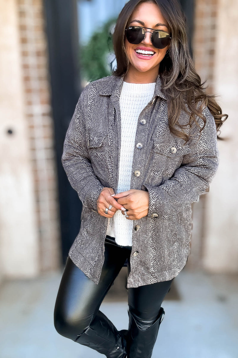 Snake Print Oversized Jacket