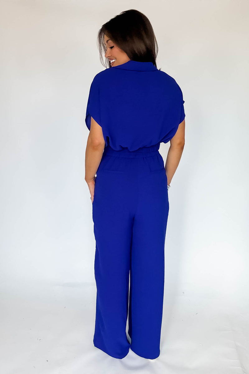 Royal Blue Effortless Surplice Wrap Top